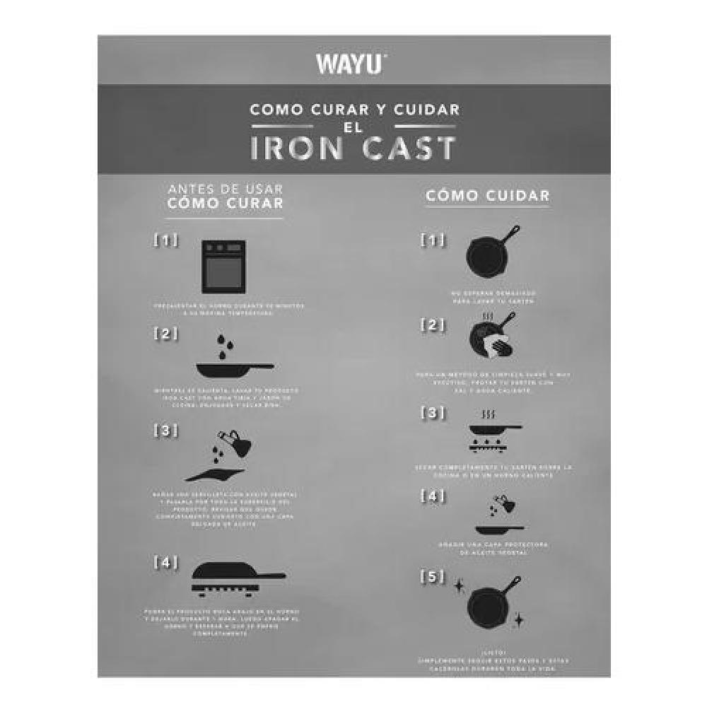 SARTÉN REDONDO IRON CAST WAYU COCINA ASADO BBQ COLOR NEGRO - 4
