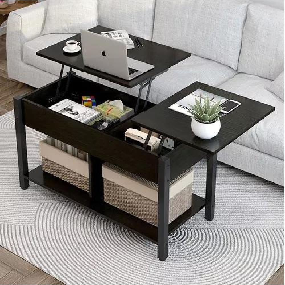 MESA CENTRO ELEVABLE LIVING 110X49X48CM NEGRO - 2