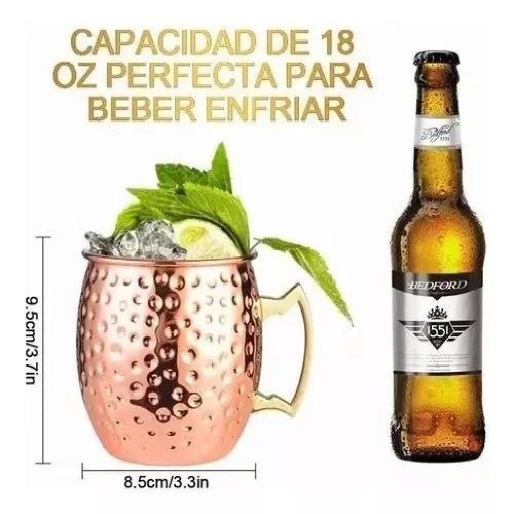 SET DE 2 MUGS DE COBRE TRAGOS MOSCOW MULE MOJITO - 4