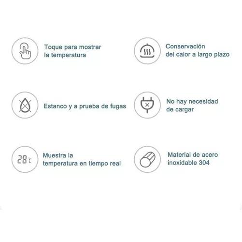 TERMO DIGITAL DE ACERO INOXIDABLE, INTELIGENTE DE 500 ML COLOR ROJO - 7