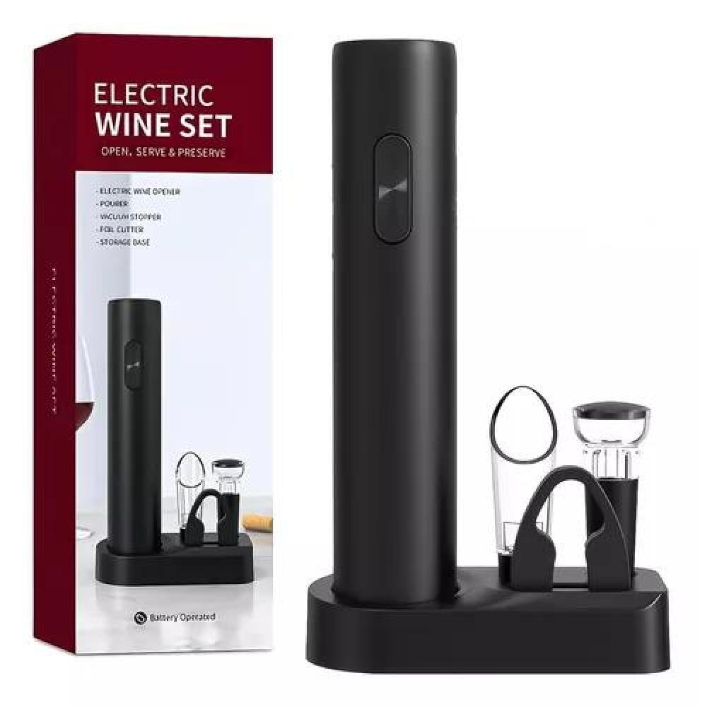 SACACORCHO DESCORCHADOR DE VINO ELÉCTRICO A BATERÍA NEGRO - 1