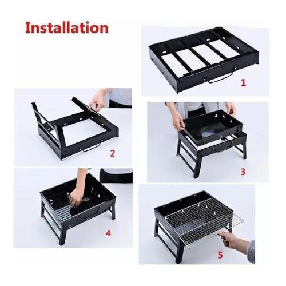 PARRILLA ASADOR DE CARBÓN PLEGABLE MINI PORTÁTIL AIRE LIBRE - 6