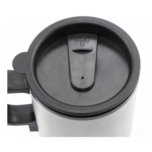 VASO 480ML TÉRMICO AUTO ACERO TAZÓN MUG 12V ELÉCTRICO 73702. COLOR GRIS VASO TERMICO 12V - 7