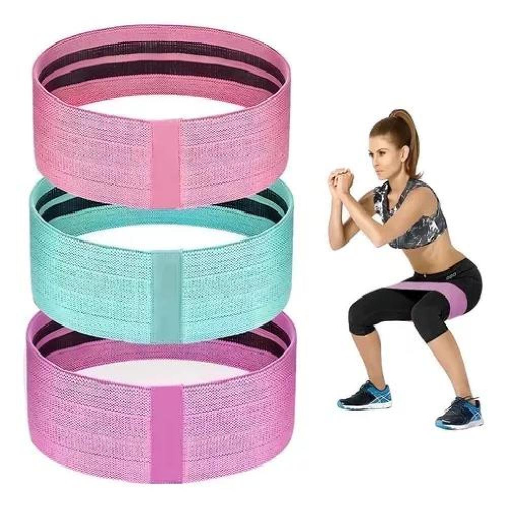 SET 3 BANDA ELASTICA TELA PILATES BANDAS ELASTICAS TELA YOGA - 2