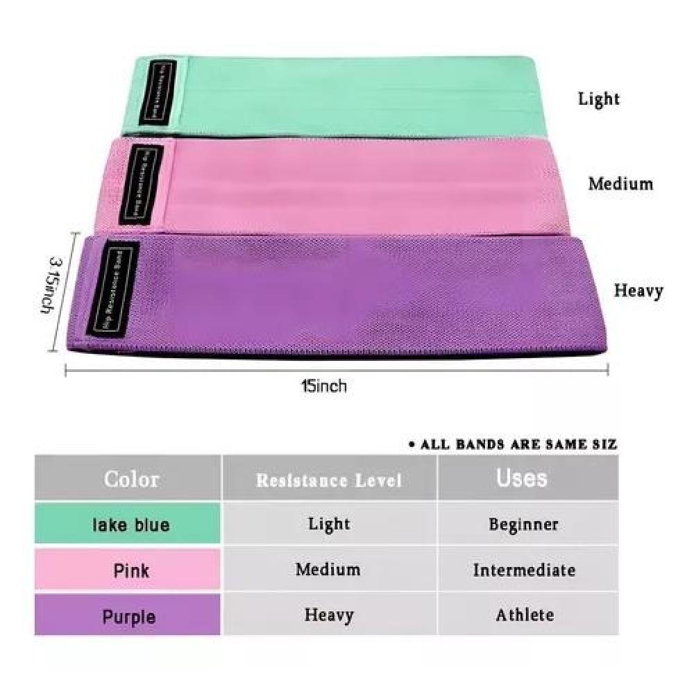 SET 3 BANDA ELASTICA TELA PILATES BANDAS ELASTICAS TELA YOGA - 6