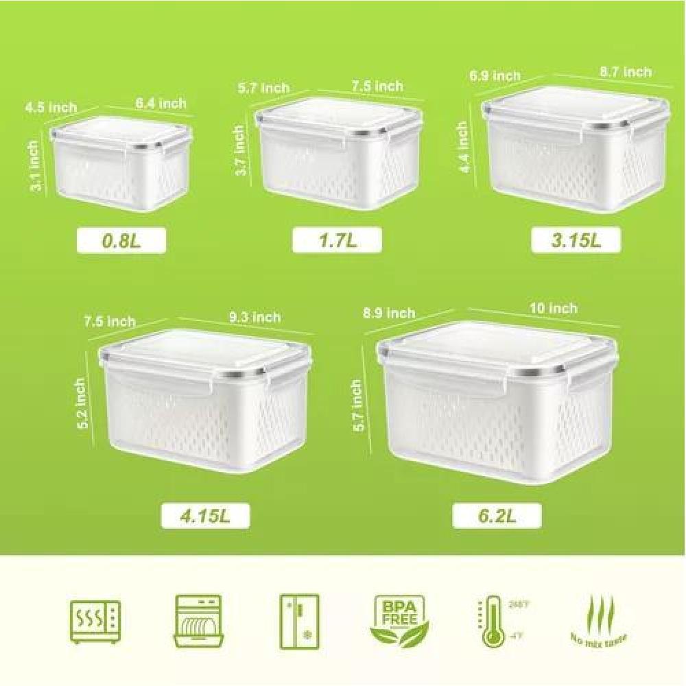 SET 5 CONTENEDORES HERMETICOS DE PLASTICO COCINA DESPENSA - 1
