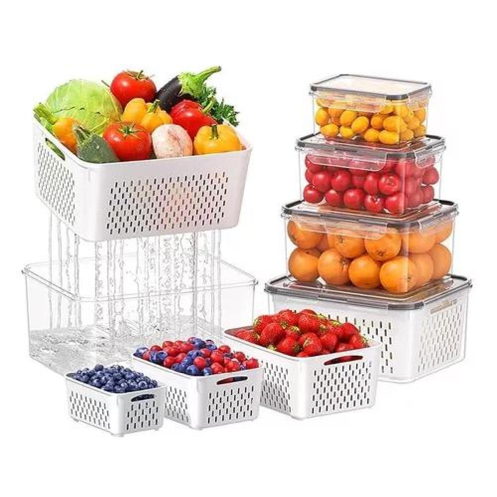 SET 5 CONTENEDORES HERMETICOS DE PLASTICO COCINA DESPENSA - 2