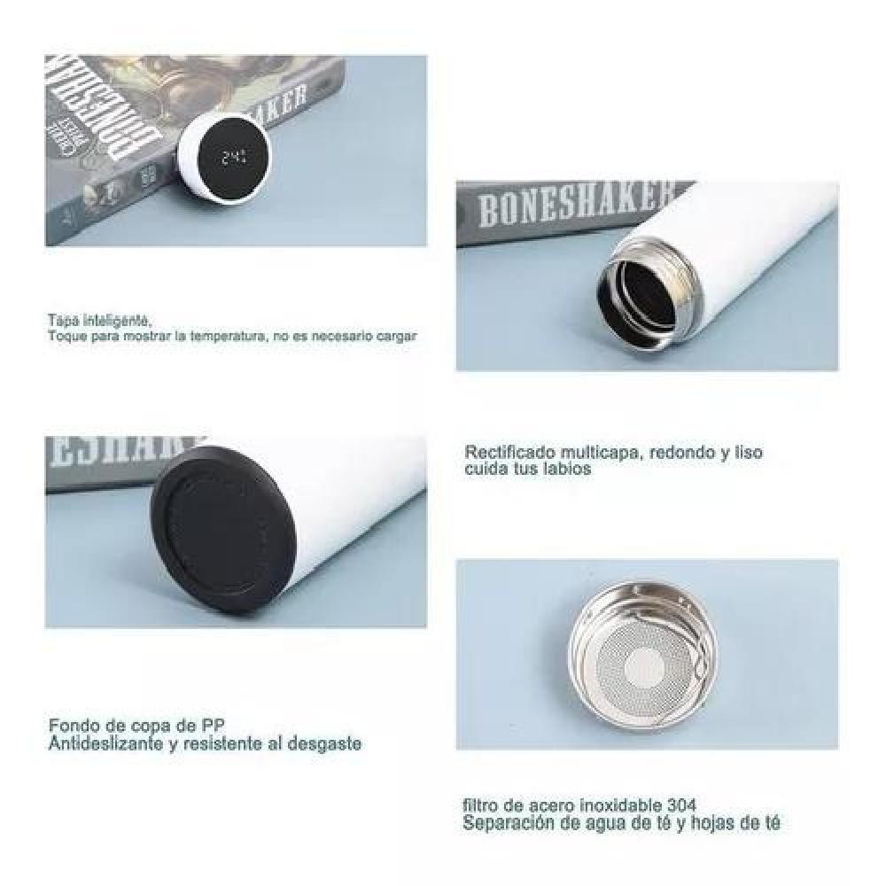TERMO DIGITAL DE ACERO INOXIDABLE, INTELIGENTE DE 500 ML COLOR PLATEADO - 4