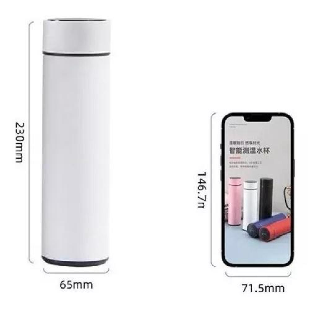 TERMO DIGITAL DE ACERO INOXIDABLE, INTELIGENTE DE 500 ML COLOR PLATEADO - 6
