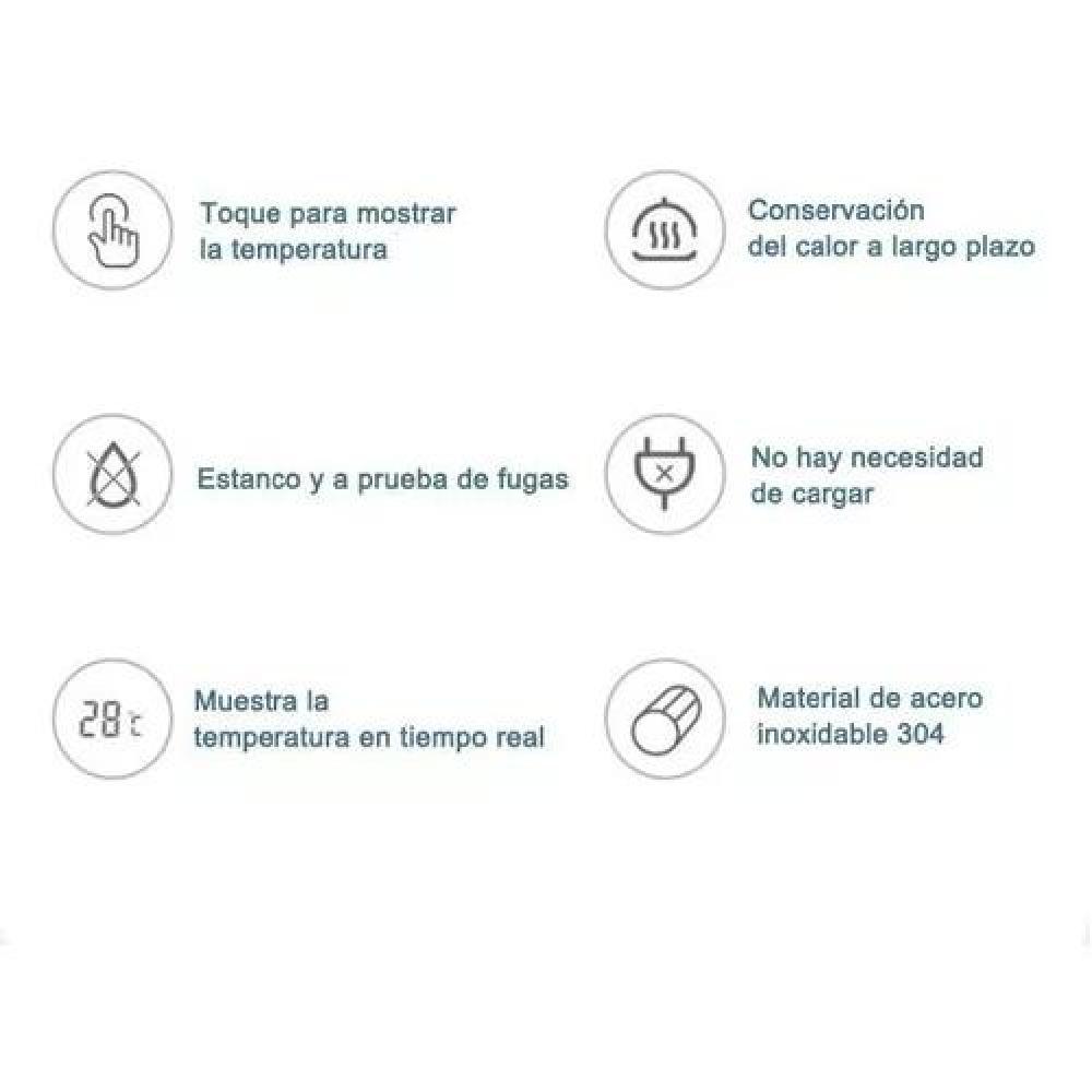 TERMO DIGITAL DE ACERO INOXIDABLE, INTELIGENTE DE 500 ML COLOR PLATEADO - 7