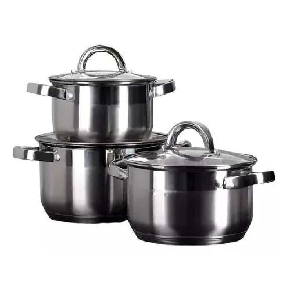 SET DE OLLAS 6 PIEZAS ACERO INOXIDABLE ASA ERGONOMICA 5.0 - 4