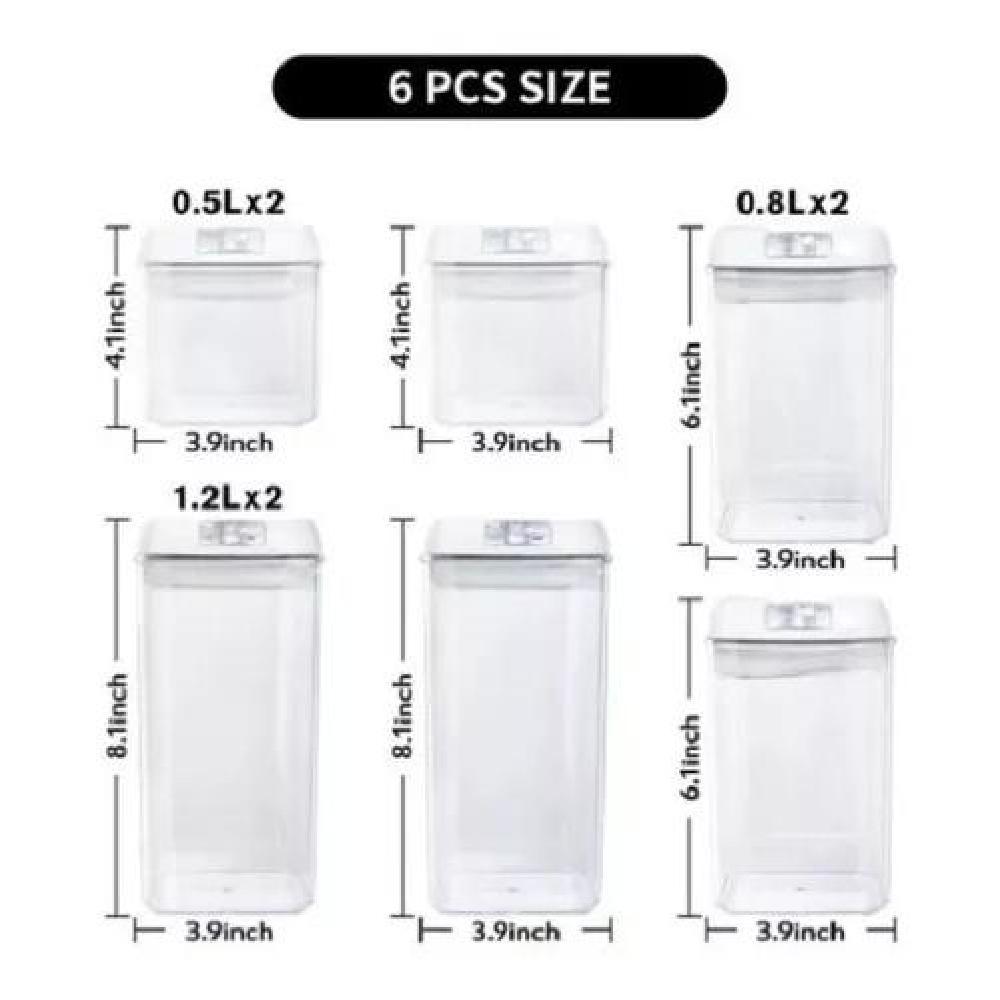 SET DE 7 CONTENEDORES HERMETICOS DE PLASTICO COCINA DESPENSA - 1