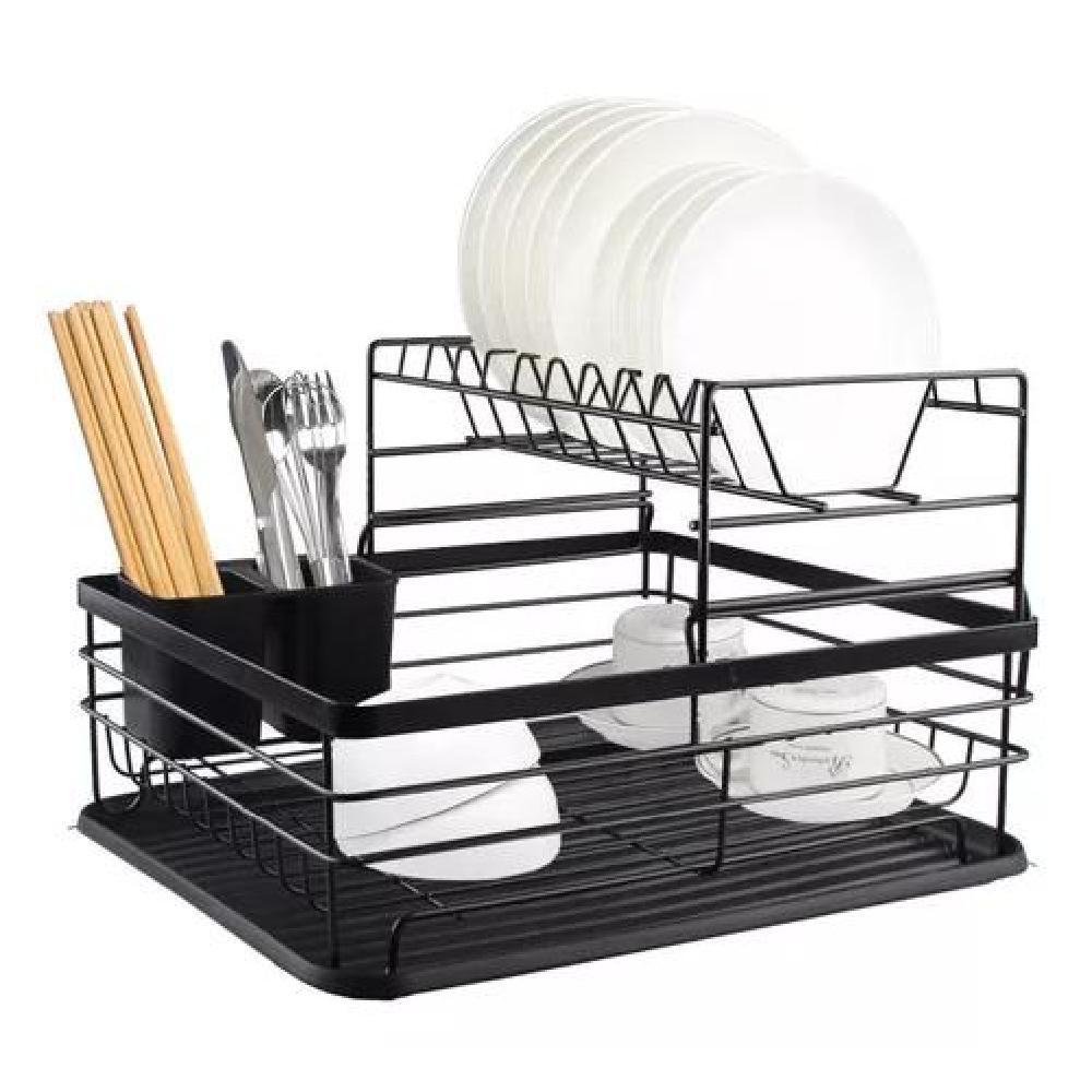 SIMPLIT ESCURRIDOR SECAPLATOS 2 NIVELES ACERO INOX COLOR NEGRO - 2