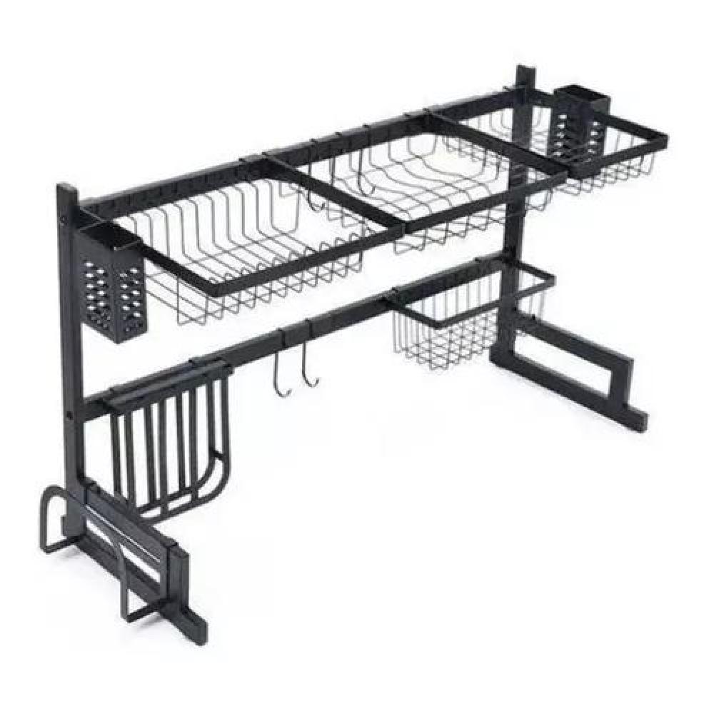 RACK ESCURRIDOR PARA PLATOS SECA VASOS 31.5CM X 85CM X 52CM 1 UNIDAD NEGRO - 1