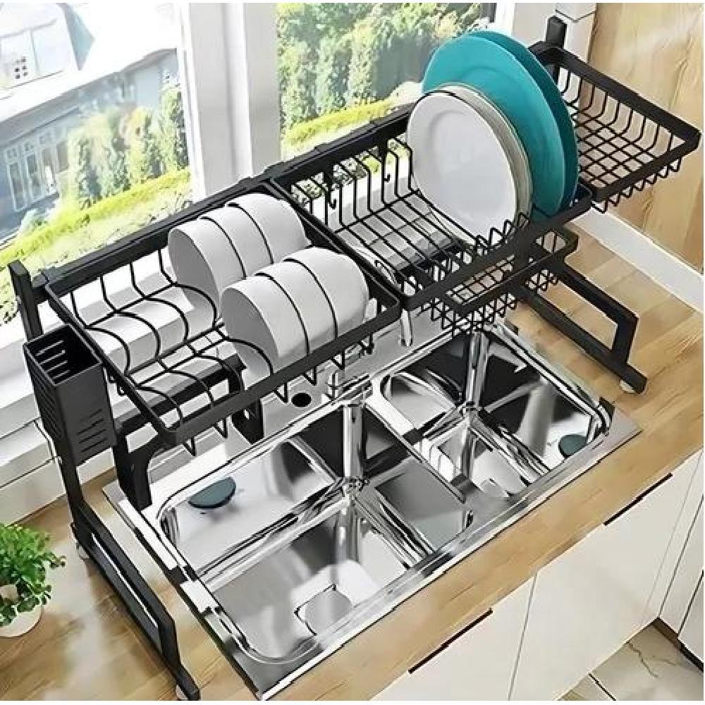 RACK ESCURRIDOR PARA PLATOS SECA VASOS 31.5CM X 85CM X 52CM 1 UNIDAD NEGRO - 3