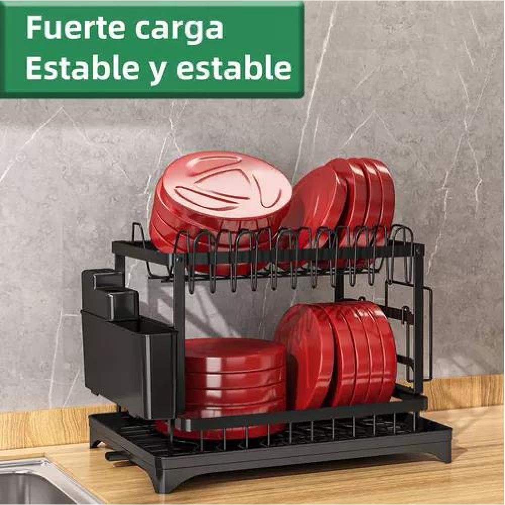 SECAPLATOS ESCURRIDOR SECADOR DE PLATOS2 NIVELES COCINA - 5