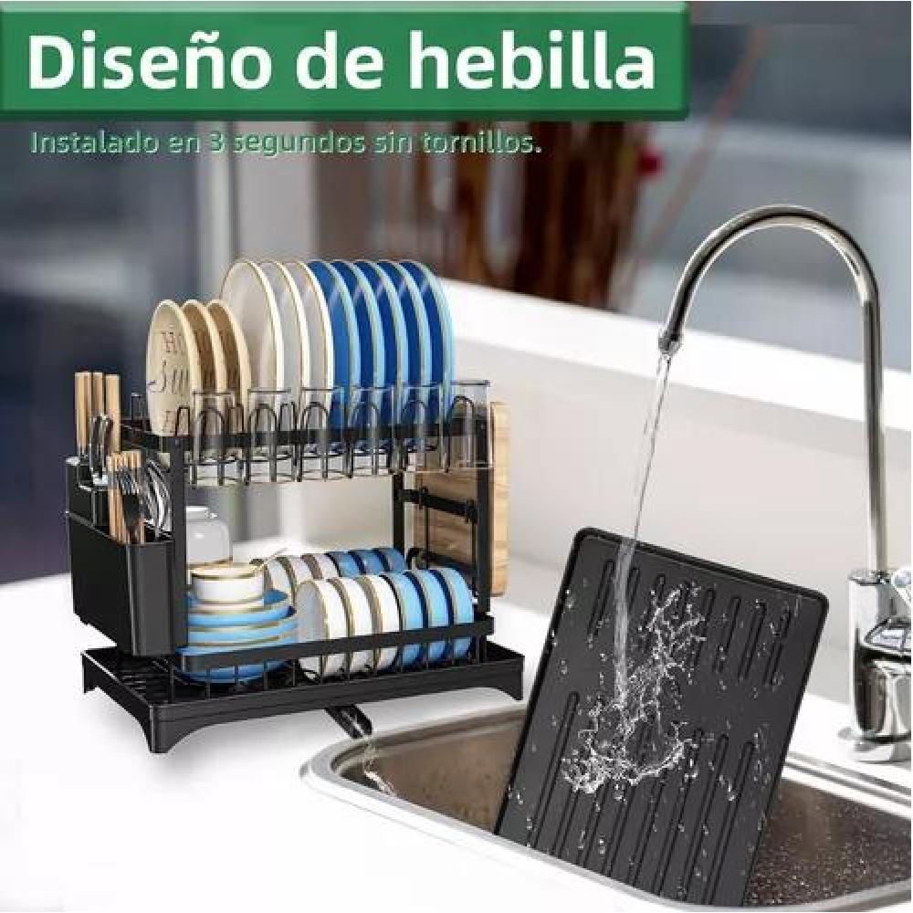 SECAPLATOS ESCURRIDOR SECADOR DE PLATOS2 NIVELES COCINA - 6