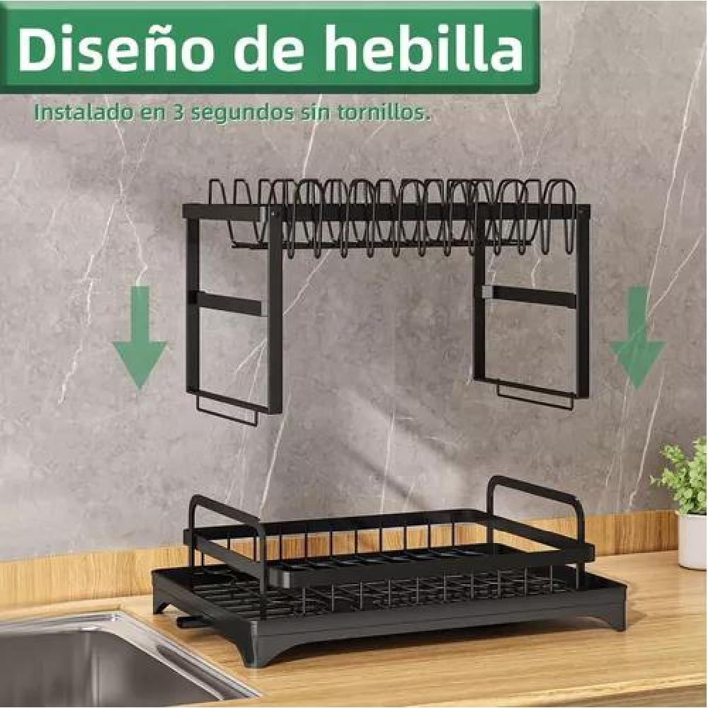 SECAPLATOS ESCURRIDOR SECADOR DE PLATOS2 NIVELES COCINA - 7