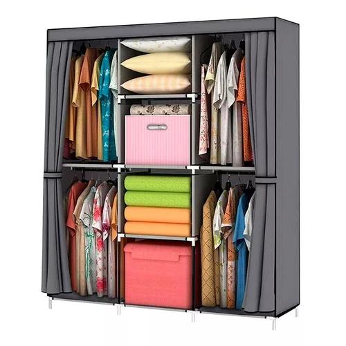 ARMARIO CLOSET ROPERO ARMABLE GRANDE GRIS - 1