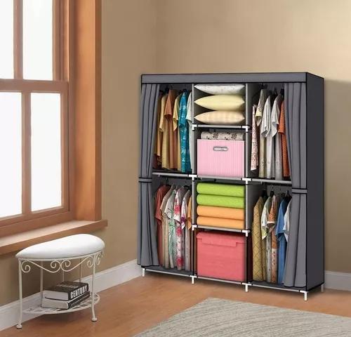 ARMARIO CLOSET ROPERO ARMABLE GRANDE GRIS - 4