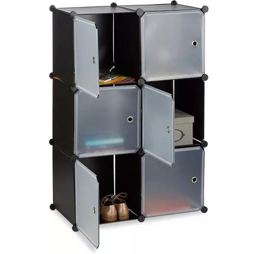 ORGANIZADOR CLOSET 6 MÓDULOS BAÑO O ROPERO NEGRO - 1