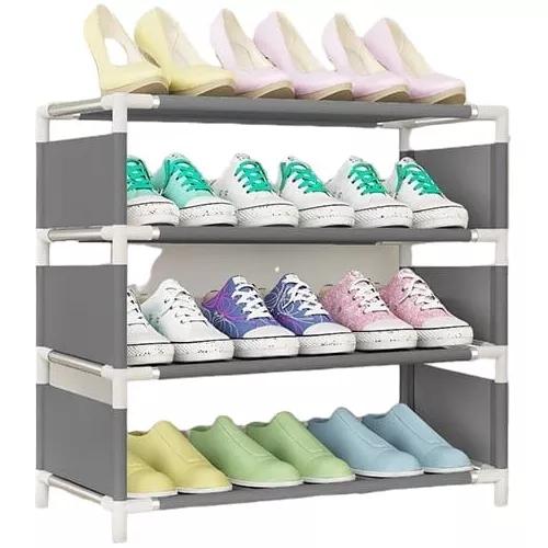 ZAPATERO ARMABLE 4 PISOS GRIS - 1