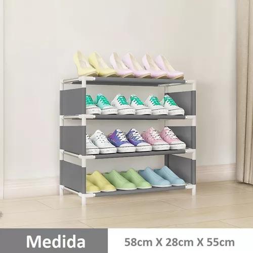 ZAPATERO ARMABLE 4 PISOS GRIS - 5