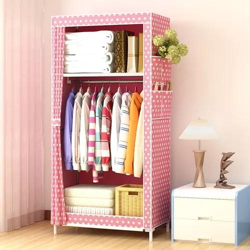 ARMARIO ROPERO ARMABLE 145X45X60 BAÑO ROSADO - 2
