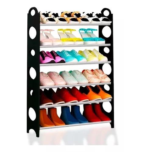 ZAPATERA ORGANIZADOR ZAPATOS 6 NIVELES 18 PARES NEGRO - 1