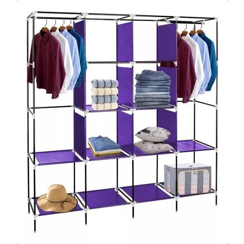 GUARDA ROPA ARMABLE ROPERO GRANDE 170X170X45CM PÚRPURA - 3