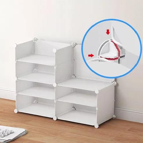 ZAPATERO ORGANIZADOR ARMABLE COMBINACIÓN LIBRE 8N1 BLANCO - 5