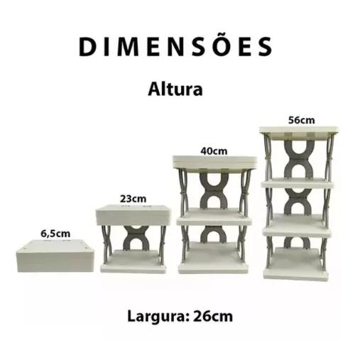 ZAPATERO ARMABLE ALUMINIO 4 PISOS PEQUEÑO 56CMX26CM - 4