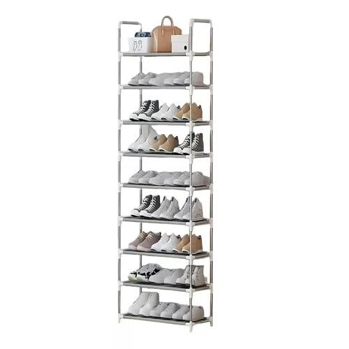ZAPATERO ESTANTE 27 PARES 9 NIVELES METÁLICO Y PLÁSTICO PLATEADO - 1
