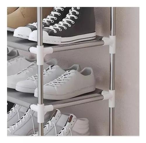 ZAPATERO ESTANTE 27 PARES 9 NIVELES METÁLICO Y PLÁSTICO PLATEADO - 5