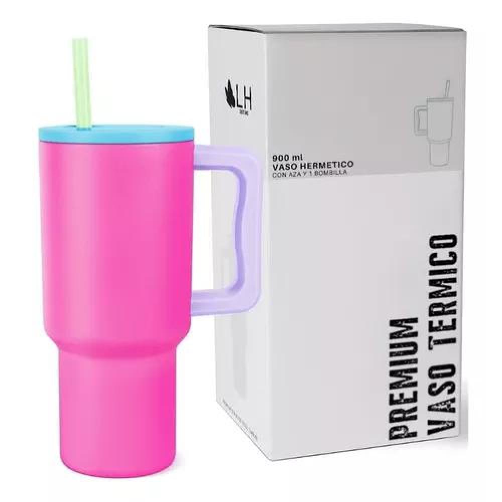 VASO TÉRMICO MUG LH 900 LT, ACERO INOXIDABLE, FUCSIA - 1