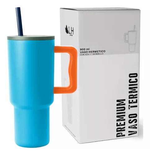 VASO TÉRMICO MUG, 900 LT, ACERO INOXIDABLE, COLOR AZUL - 1