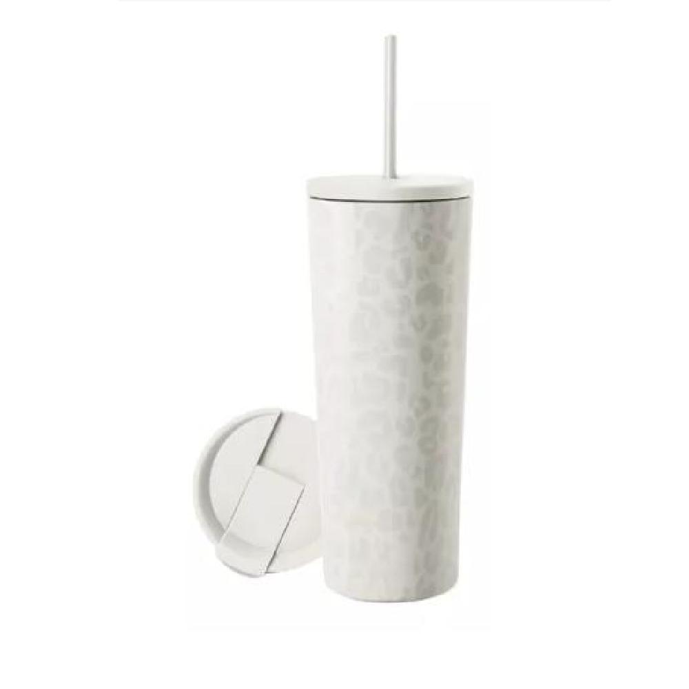 VASO TÉRMICO MUG LH 700 LT, ACERO INOXIDABLE, BLANCO LEOPARDO - 1