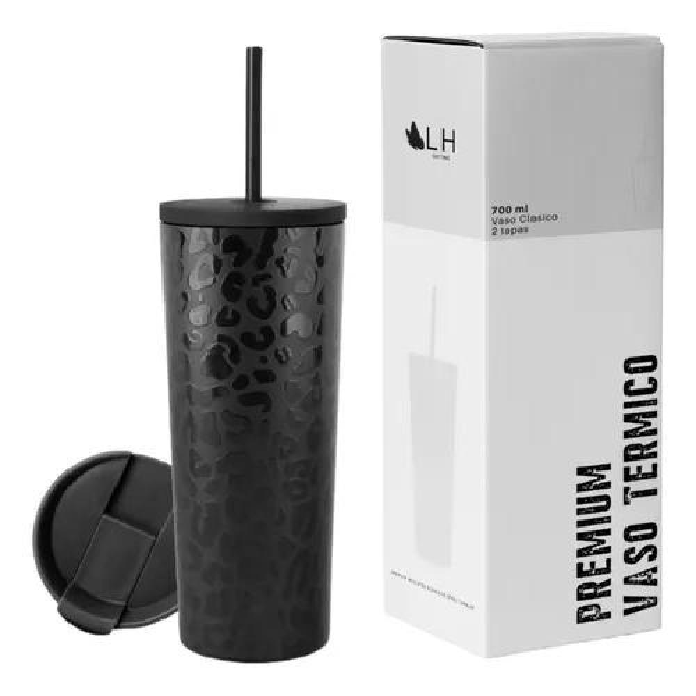 VASO TÉRMICO MUG LH 700 LT, ACERO INOXIDABLE, FRÍO Y CALOR, COLOR NEGRO - 1