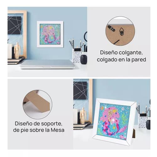 KIT DE PINTURA DIAMANTE 5D DIY PARA NIÑOS CON MARCO, COLOR AZUL - 4