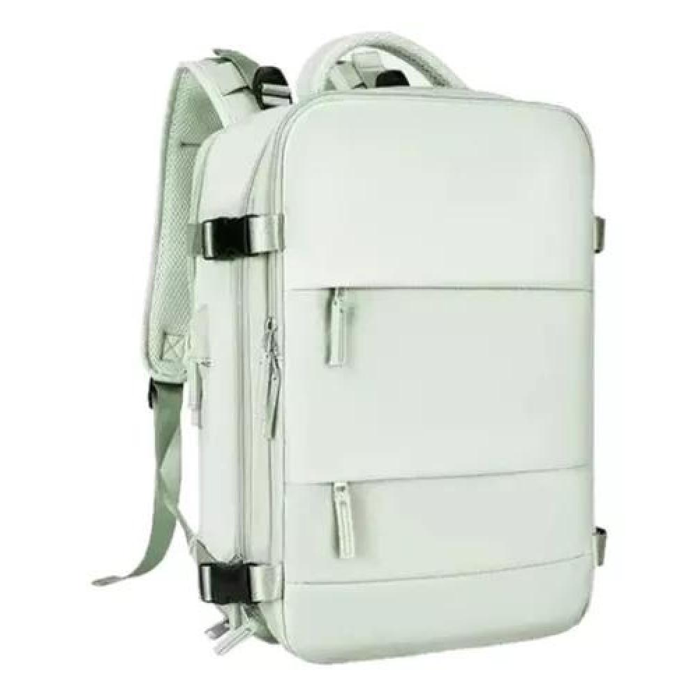 MOCHILA VIAJE CABINA AVIÓN IMPERMEABLE CON USB COLOR VERDE NYLON - 1
