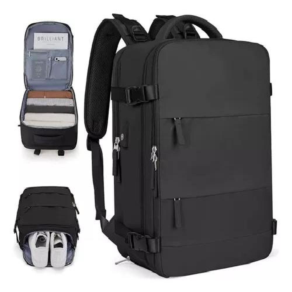 MOCHILA VIAJE CABINA AVIÓN IMPERMEABLE CON USB COLOR VERDE NYLON - 2