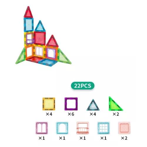 BLOQUES MAGNÉTICOS MULTICOLOR 22 PIEZAS CONSTRUCCIÓN PARA NIÑOS - 3
