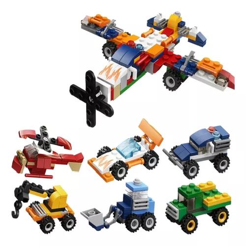 BLOQUES DE CONSTRUCCIÓN MULTICOLOR FIGURAS DE TRANSPORTE 6 EN 1 - 1