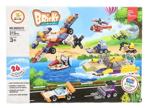BLOQUES DE CONSTRUCCIÓN MULTICOLOR FIGURAS DE TRANSPORTE 6 EN 1 - 2