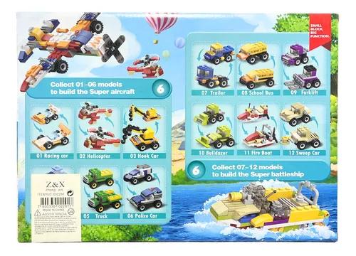 BLOQUES DE CONSTRUCCIÓN MULTICOLOR FIGURAS DE TRANSPORTE 6 EN 1 - 3