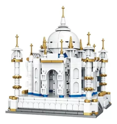 CASA MINIATURA TAJ MAHAL DE BLOQUES DE CONSTRUCCIÓN BLANCA - 1