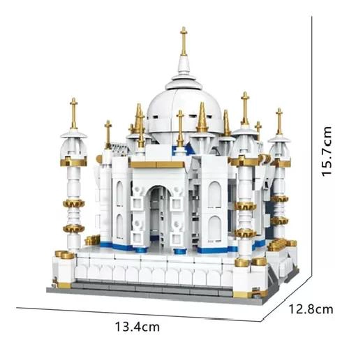 CASA MINIATURA TAJ MAHAL DE BLOQUES DE CONSTRUCCIÓN BLANCA - 5