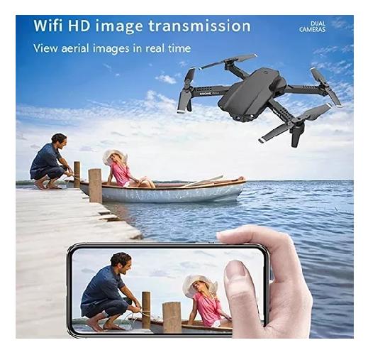DRON CON DOBLE CÁMARA AJUSTABLE FPV PLEGABLE NEGRO - 6