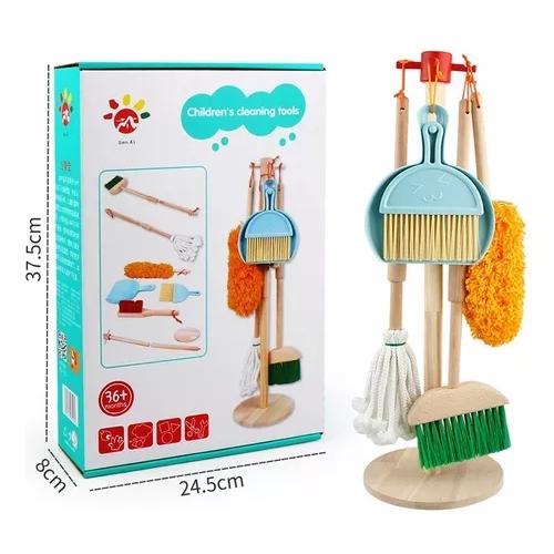 SET LIMPIEZA DIDÁCTICO NIÑOS JUGUETES MADERA - 2