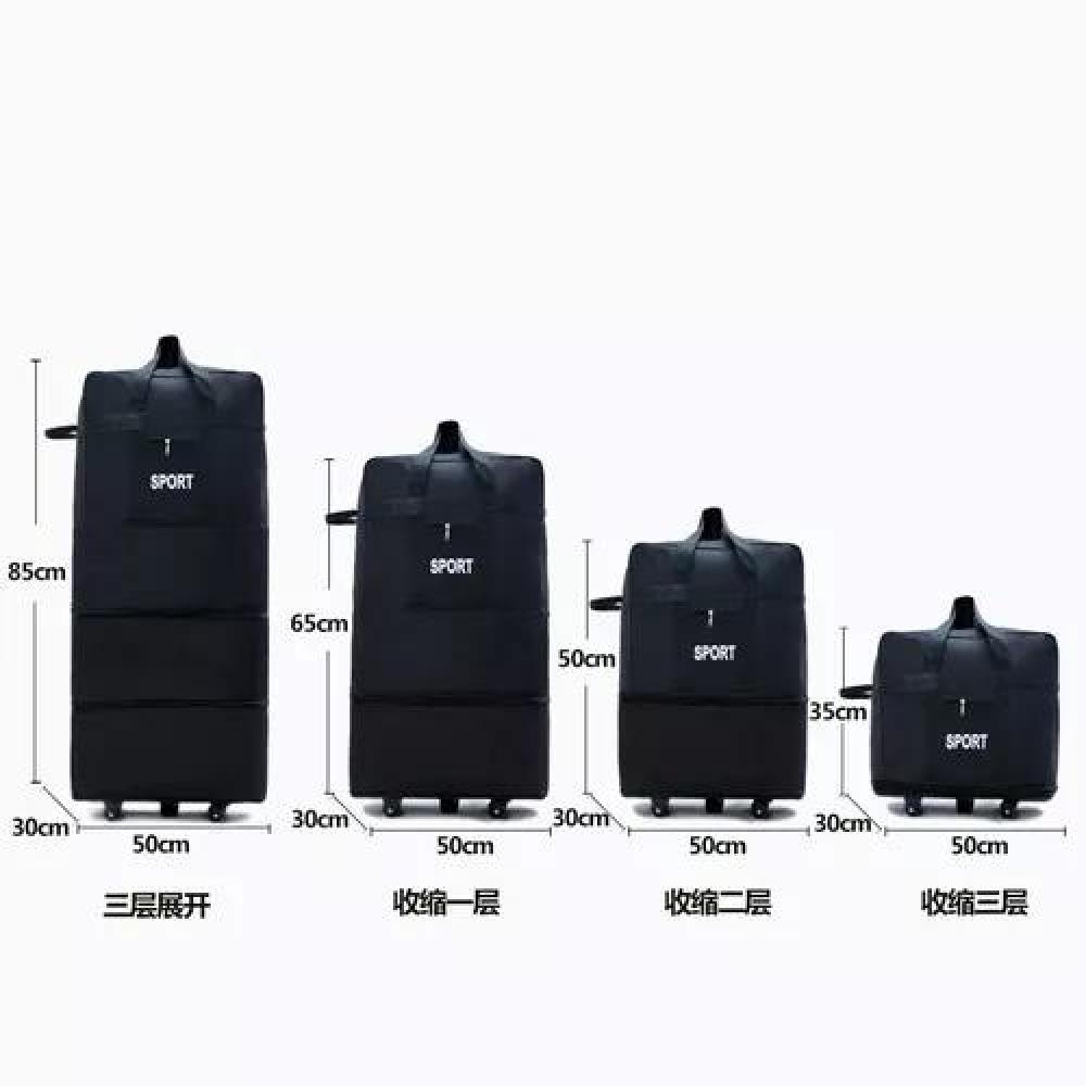 BOLSO CON 5 RUEDAS TALLA AJUSTABLE CON CREMALLERA COLOR NEGRO POLIÉSTER - 3